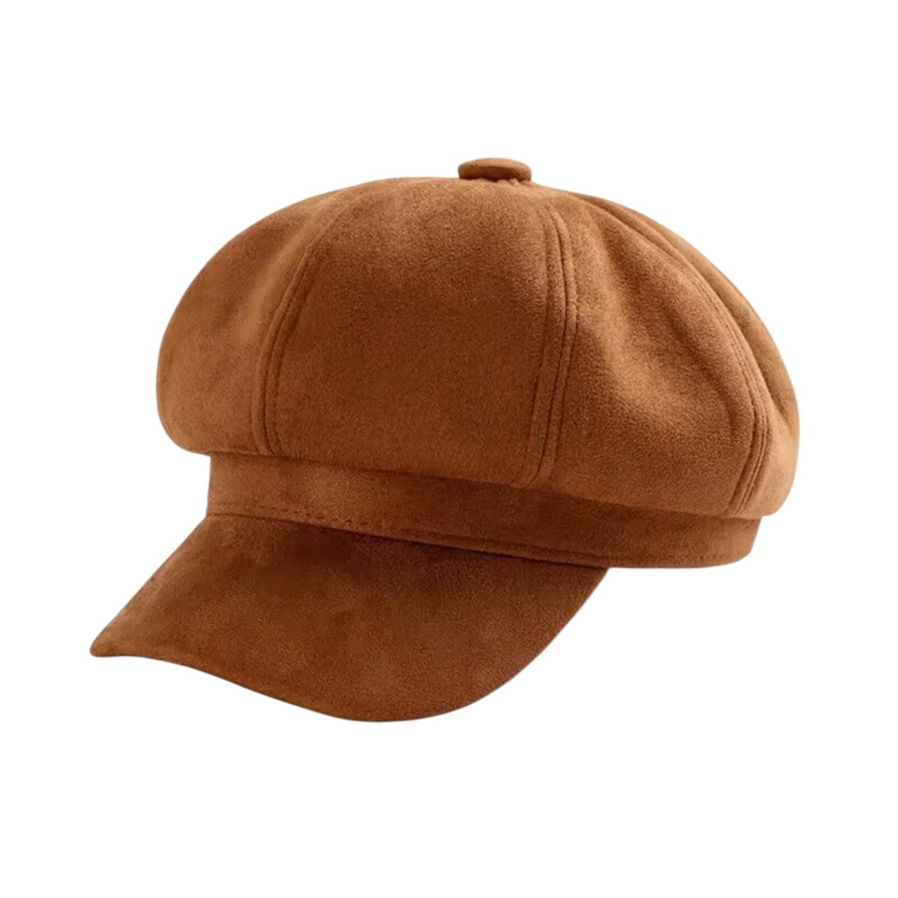 Women’s Brown‎ Suede Newsboy Cap